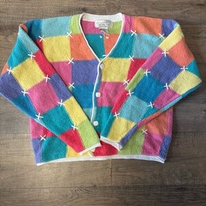 Vintage America Multicolor Patchwork Cardigan